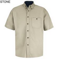 Red Kap Men's Short Sleeve Cotton Twill Casual Shirt